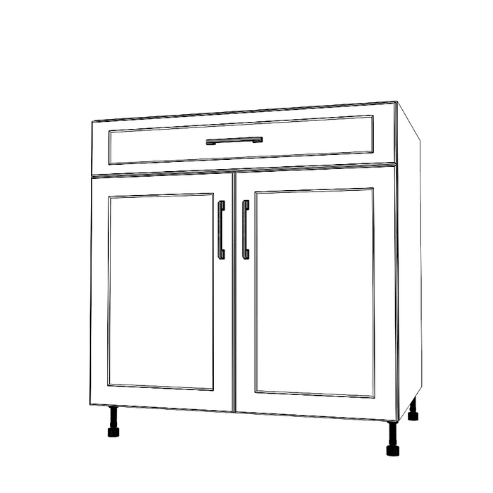 33" Wide Base Cabinet With Drawer On Top - Thermofoil Doors