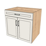 33" Wide Base Cabinet With Drawer On Top - (Hardrock Maple Melamine Boxes - Painted Doors)