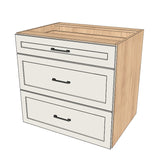 33" Wide Drawer Cabinet - (Hardrock Maple Melamine Boxes - Painted Doors)