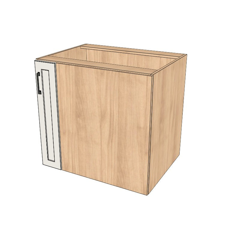 33" Blind Corner Base Cabinet - Door on Right/Left Side - (Hardrock Maple Melamine Boxes - Painted Doors)
