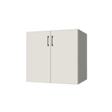33" Wide Base Cabinet - Sink Cabinet - No Back - (White Melamine Boxes - Flat Panel Doors)