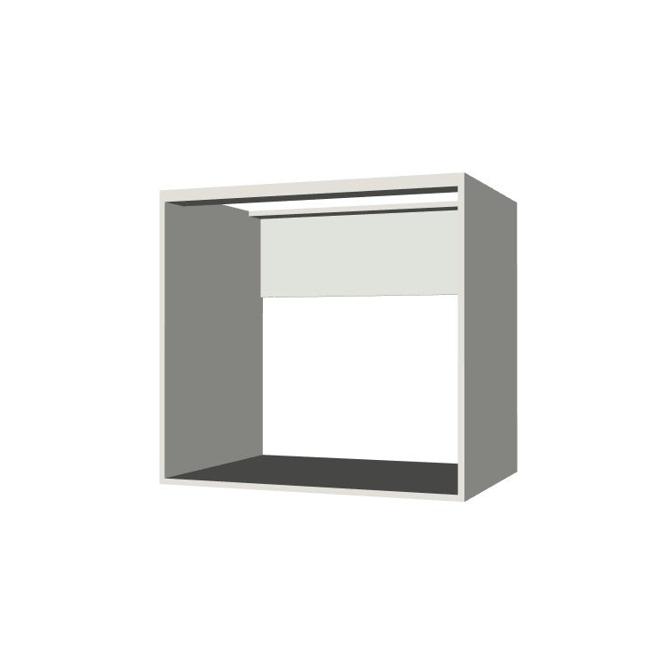 33" Wide Base Cabinet - Sink Cabinet - No Back - (White Melamine Boxes - Flat Panel Doors)