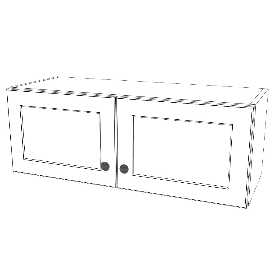33" Wide x 12" High Wall Cabinet - (White Melamine Cabinets - Thermofoil Doors)