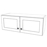 33" Wide x 12" High Wall Cabinet - (White Melamine Cabinets - Thermofoil Doors)