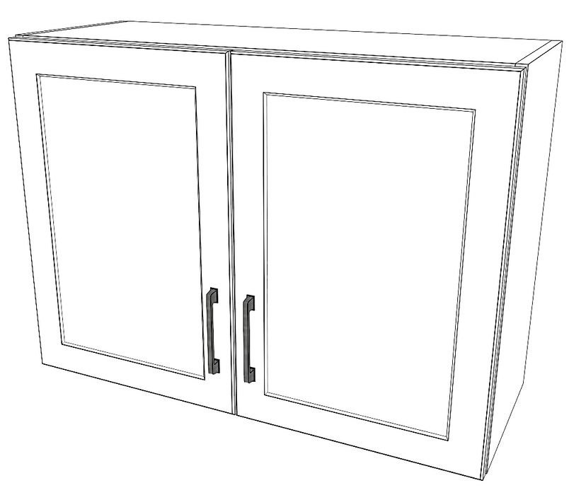 33" Wide x 24" High Wall Cabinet - Thermofoil Doors
