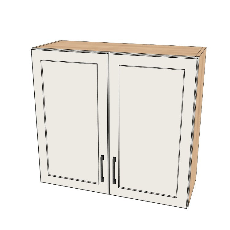 33" Wide x 30" High Wall Cabinet - (Hardrock Maple Melamine Boxes - Thermofoil Doors)