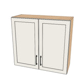 33" Wide x 30" High Wall Cabinet - (Hardrock Maple Melamine Boxes - Thermofoil Doors)