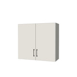 33" Wide x 30" High Wall Cabinet - (White Melamine Boxes - Flat Panel Doors)
