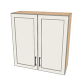 33" Wide x 34" High Wall Cabinet - (Hardrock Maple Melamine Boxes - Thermofoil Doors)