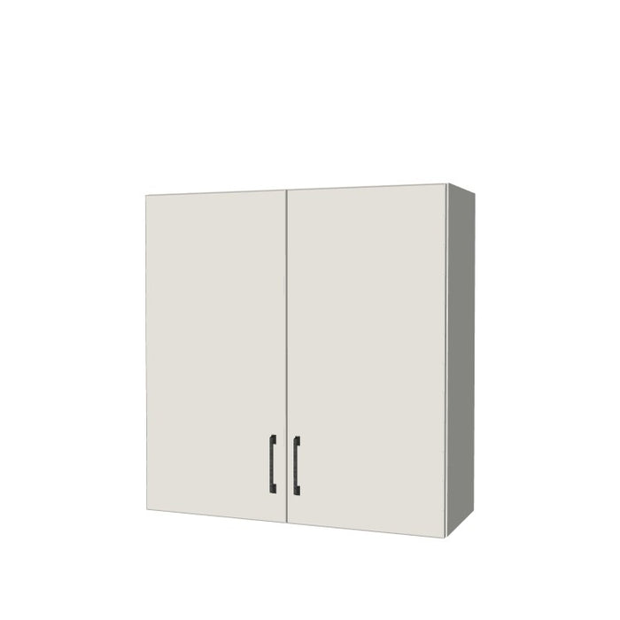 33" Wide x 34" High Wall Cabinet - (White Melamine Boxes - Flat Panel Doors)