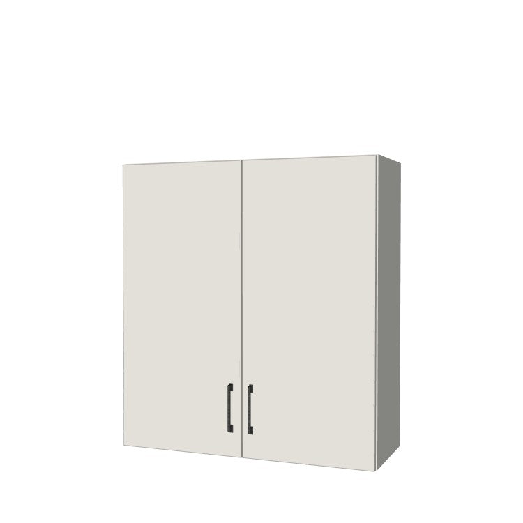 33" Wide x 36" High Wall Cabinet - (White Melamine Boxes - Flat Panel Doors)
