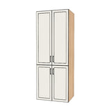 33" Wide Tall Pantry Cabinet - (Hardrock Maple Melamine Boxes - Painted Doors) 24 D