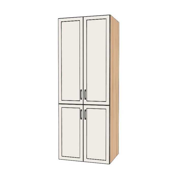 33" Wide Tall Pantry Cabinet - (Hardrock Maple Melamine Boxes - Thermofoil Doors) 24 D