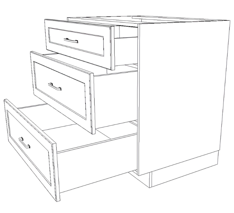 34" Wide Drawer Cabinet - Thermofoil Doors