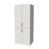 34" Wide Tall Pantry Cabinet - (White Melamine Boxes - Flat Panel Doors) 24 D
