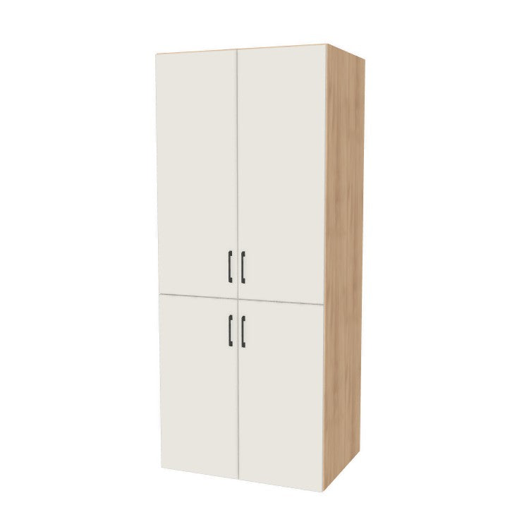 34" Wide Tall Pantry Cabinet - (Hardrock Maple Melamine Boxes - Flat Panel Doors) 24 D