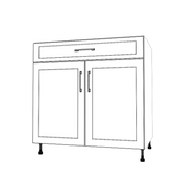 34" Wide Base Cabinet With Drawer On Top - Thermofoil Doors