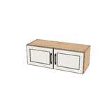 34" Wide x 12" High Fridge/Stove Cabinet - (Hardrock Maple Melamine Boxes - Painted Doors)