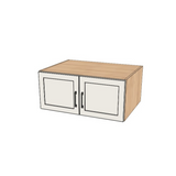 34" Wide x 15" High x 24" Deep Fridge/Stove Cabinet - (Hardrock Maple Melamine Boxes - Painted Doors)