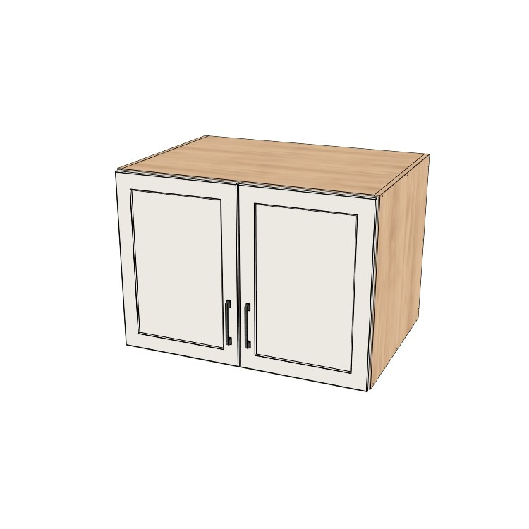 34" Wide x 24" High x 24" Deep Fridge/Stove Cabinet - (Hardrock Maple Melamine Boxes - Thermofoil Doors)