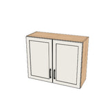 34" Wide x 27" High Fridge/Stove Cabinet - (Hardrock Maple Melamine Boxes - Painted Doors)