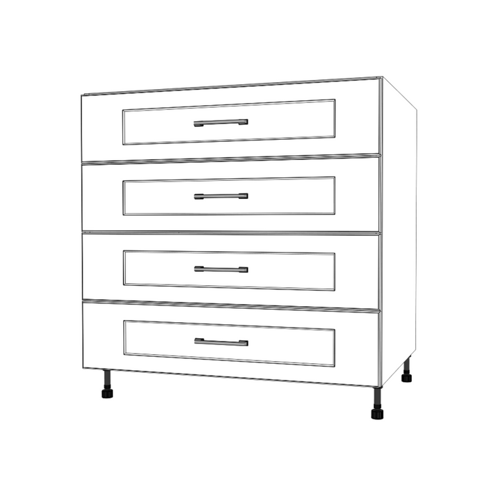 34" Wide Drawer Cabinet - Thermofoil Doors