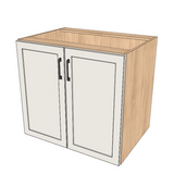 34" Wide Base Cabinet - (Hardrock Maple Melamine Boxes - Painted Doors)