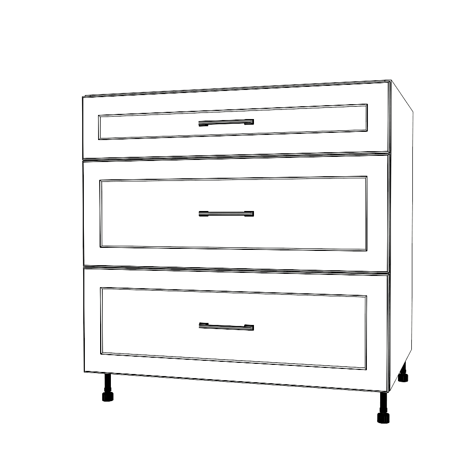 34" Wide Drawer Cabinet - Thermofoil Doors