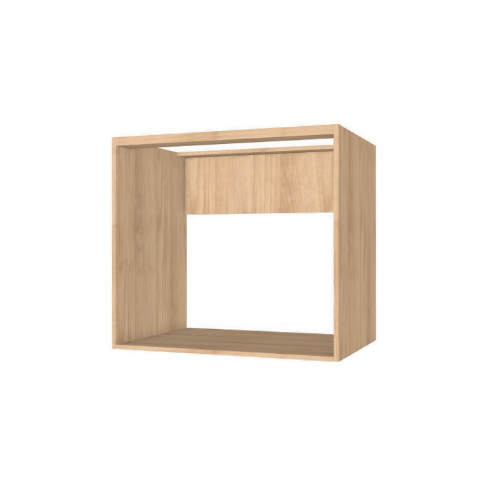 34" Wide Base Cabinet - Sink Cabinet - No Back - (Hardrock Maple Melamine Boxes - Flat Panel Doors)