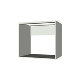 34" Wide Base Cabinet - Sink Cabinet - No Back - (White Melamine Boxes - Flat Panel Doors)