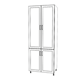 34" Wide Tall Pantry Cabinet - Painted Doors