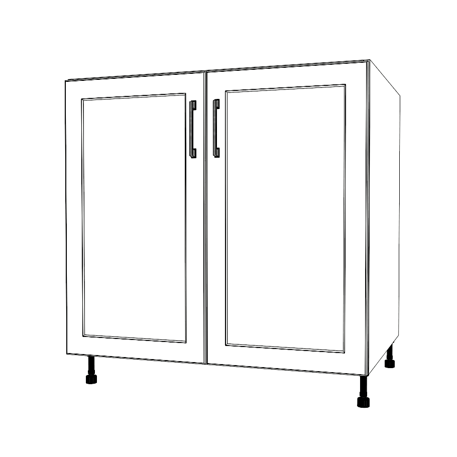 34" Wide Base Cabinet - Painted Doors - Sink Cabinet - No Back