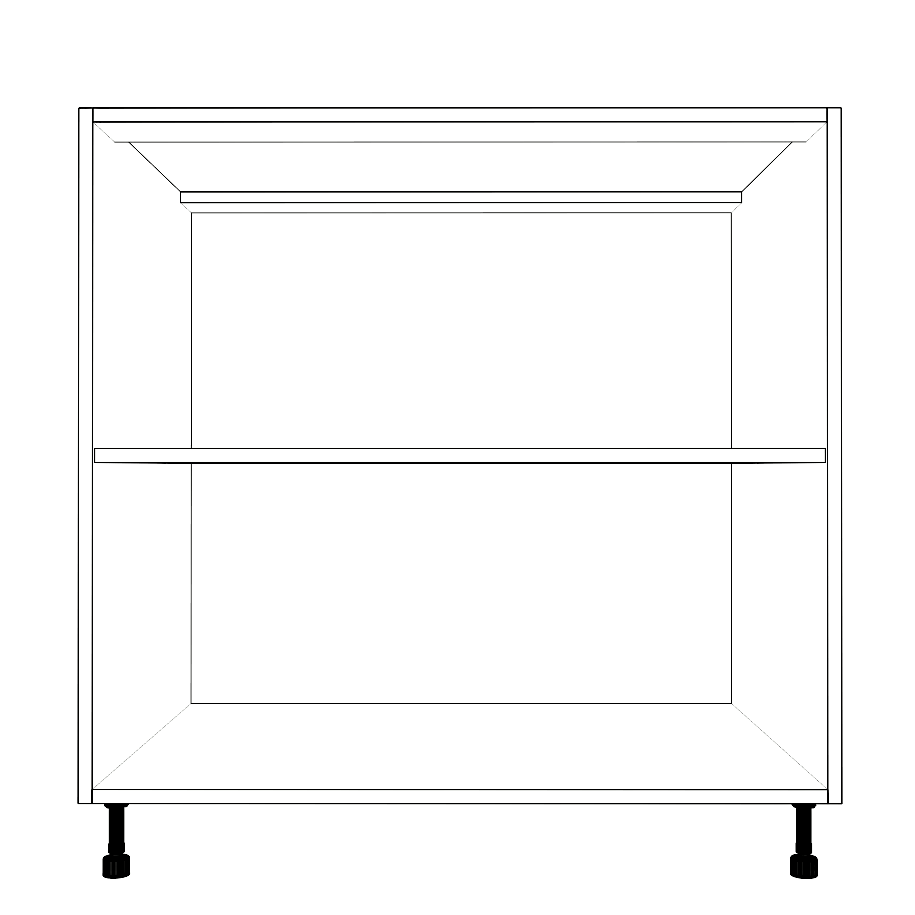 34" Wide Base Cabinet - Painted Doors
