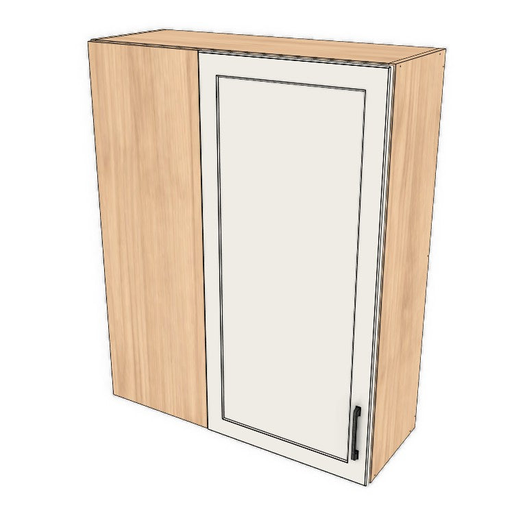 34" Wide 42" High Blind Corner Wall Cabinet - Door on Right/Left Side - (Hardrock Maple Melamine Boxes - Painted Doors)