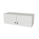 34" Wide x 12" High Wall Cabinet - (White Melamine Boxes - Flat Panel Doors)