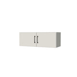 34" Wide x 12" High Fridge/Stove Cabinet - (White Melamine Boxes - Flat Panel Doors)