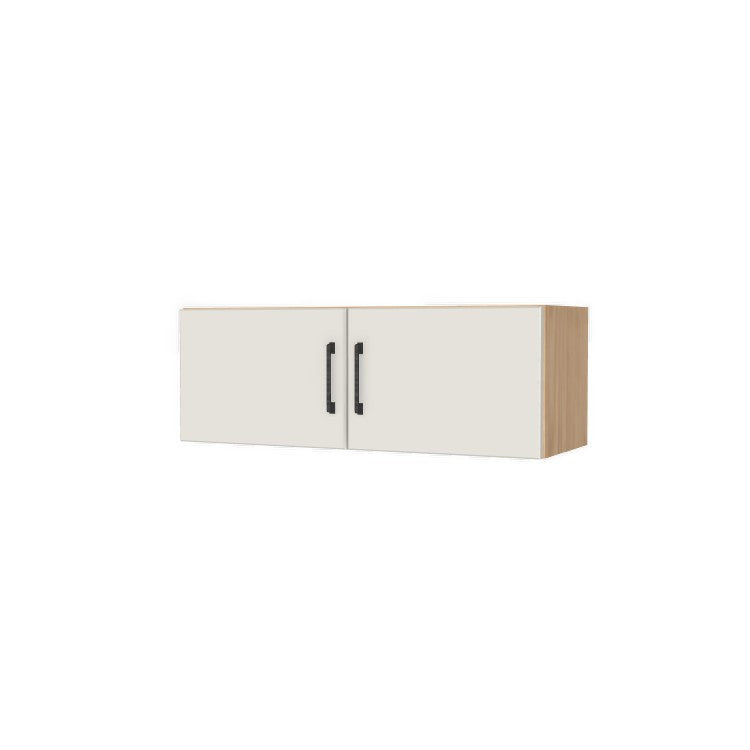 34" Wide x 12" High Fridge/Stove Cabinet - (Hardrock Maple Melamine Boxes - Flat Panel Doors)