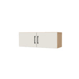 34" Wide x 12" High Fridge/Stove Cabinet - (Hardrock Maple Melamine Boxes - Flat Panel Doors)