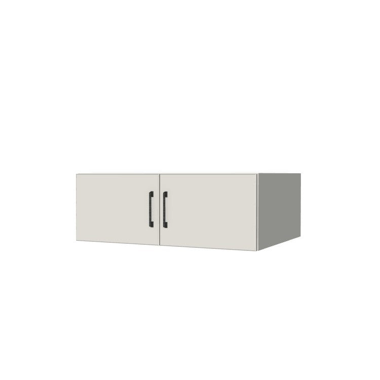 34" Wide x 12" High x 24" Deep Fridge/Stove Cabinet - (White Melamine Boxes - Flat Panel Doors)