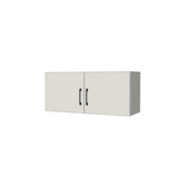 34" Wide x 15" High Fridge/Stove Cabinet - (White Melamine Boxes - Flat Panel Doors)