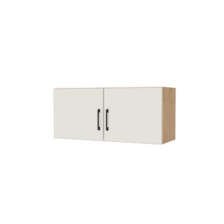34" Wide x 15" High Fridge/Stove Cabinet - (Hardrock Maple Melamine Boxes - Flat Panel Doors)