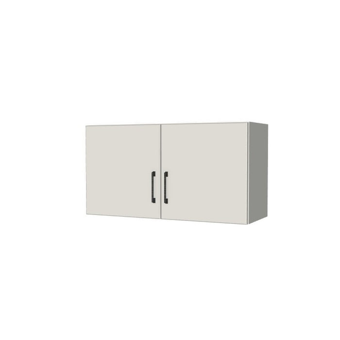 34" Wide x 18" High Fridge/Stove Cabinet - (White Melamine Boxes - Flat Panel Doors)