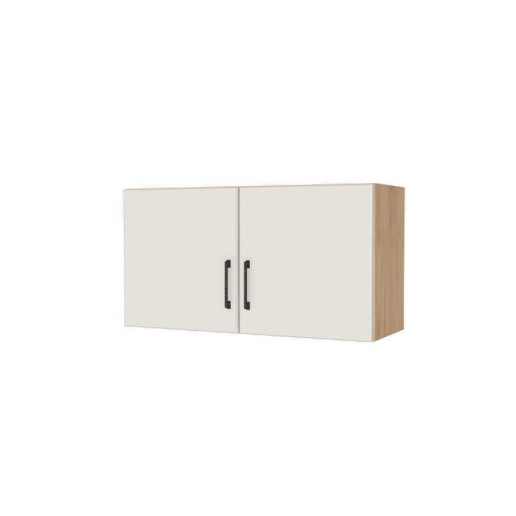 34" Wide x 18" High Fridge/Stove Cabinet - (Hardrock Maple Melamine Boxes - Flat Panel Doors)