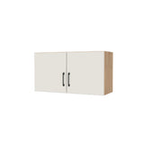 34" Wide x 18" High Fridge/Stove Cabinet - (Hardrock Maple Melamine Boxes - Flat Panel Doors)