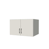 34" Wide x 21" High x 24" Deep Fridge/Stove Cabinet - (White Melamine Boxes - Flat Panel Doors)