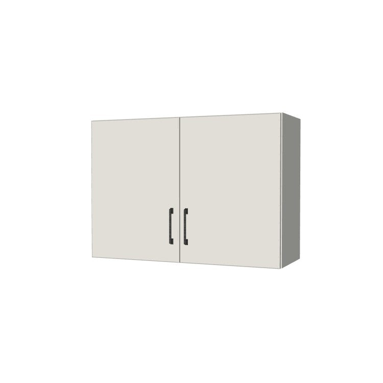 34" Wide x 24" High Wall Cabinet - (White Melamine Boxes - Flat Panel Doors)