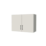 34" Wide x 24" High Fridge/Stove Cabinet - (White Melamine Boxes - Flat Panel Doors)