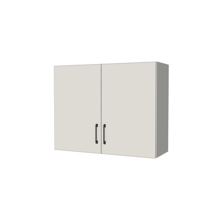 34" Wide x 27" High Fridge/Stove Cabinet - (White Melamine Boxes - Flat Panel Doors)