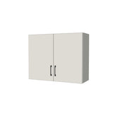 34" Wide x 27" High Fridge/Stove Cabinet - (White Melamine Boxes - Flat Panel Doors)