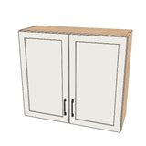34" Wide x 30" High Wall Cabinet - (Hardrock Maple Melamine Boxes - Thermofoil Doors)